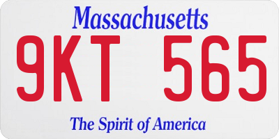 MA license plate 9KT565