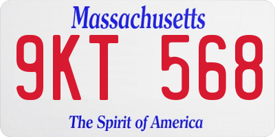 MA license plate 9KT568