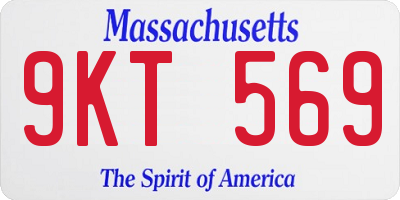 MA license plate 9KT569