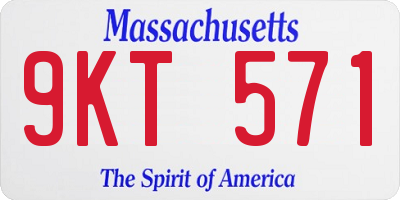 MA license plate 9KT571