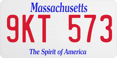MA license plate 9KT573