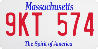 MA license plate 9KT574