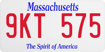 MA license plate 9KT575