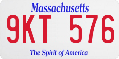 MA license plate 9KT576