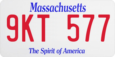 MA license plate 9KT577