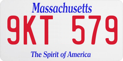 MA license plate 9KT579