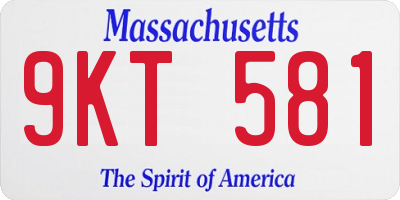 MA license plate 9KT581