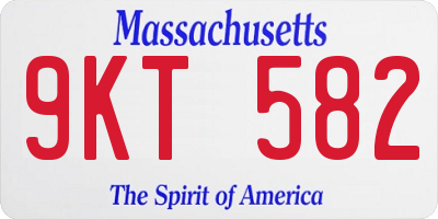 MA license plate 9KT582