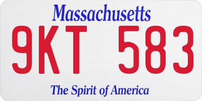 MA license plate 9KT583