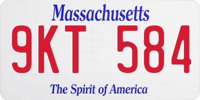 MA license plate 9KT584