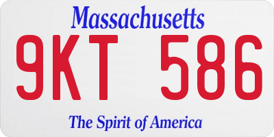 MA license plate 9KT586
