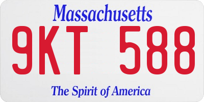 MA license plate 9KT588