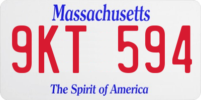 MA license plate 9KT594