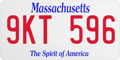 MA license plate 9KT596
