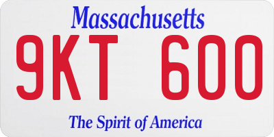MA license plate 9KT600