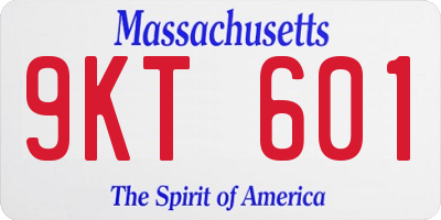 MA license plate 9KT601
