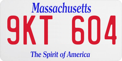 MA license plate 9KT604