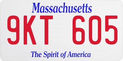 MA license plate 9KT605