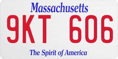 MA license plate 9KT606