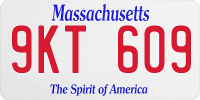 MA license plate 9KT609
