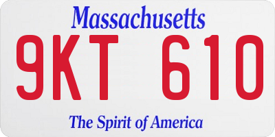 MA license plate 9KT610