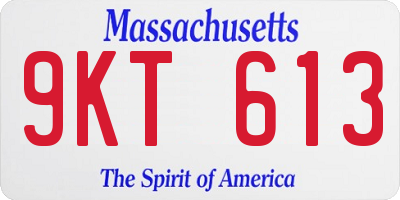MA license plate 9KT613