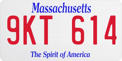 MA license plate 9KT614