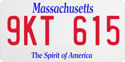 MA license plate 9KT615
