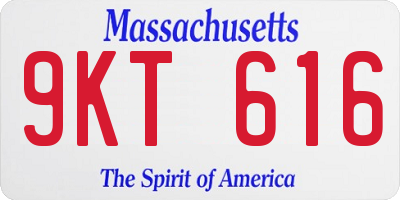 MA license plate 9KT616