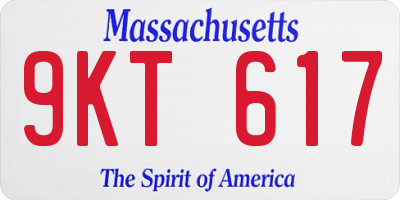 MA license plate 9KT617