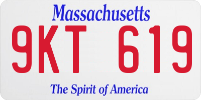 MA license plate 9KT619