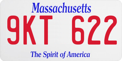 MA license plate 9KT622