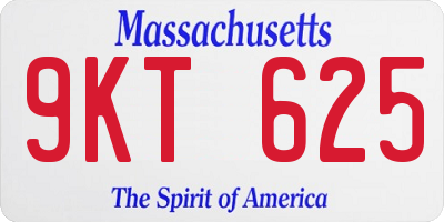 MA license plate 9KT625