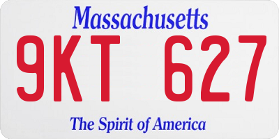 MA license plate 9KT627