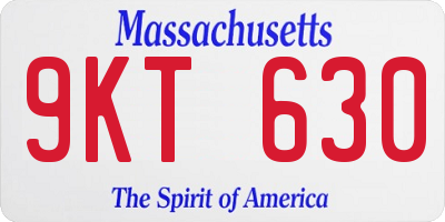 MA license plate 9KT630