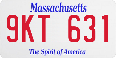 MA license plate 9KT631