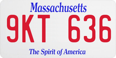 MA license plate 9KT636