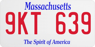 MA license plate 9KT639