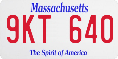 MA license plate 9KT640
