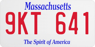 MA license plate 9KT641