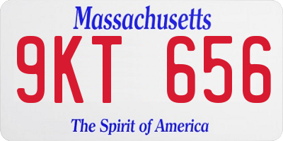 MA license plate 9KT656