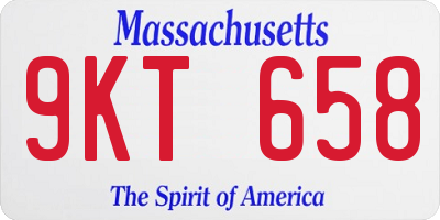 MA license plate 9KT658