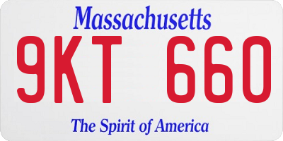 MA license plate 9KT660