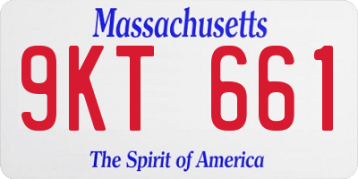 MA license plate 9KT661