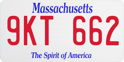 MA license plate 9KT662