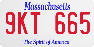 MA license plate 9KT665