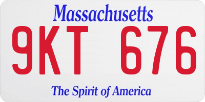 MA license plate 9KT676