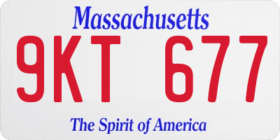 MA license plate 9KT677