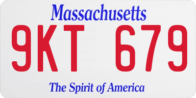 MA license plate 9KT679