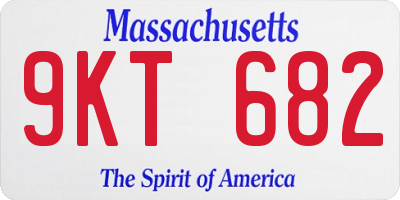 MA license plate 9KT682